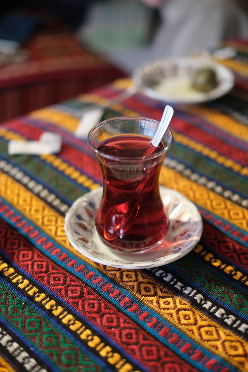 a cup of tea sitting on top of a table